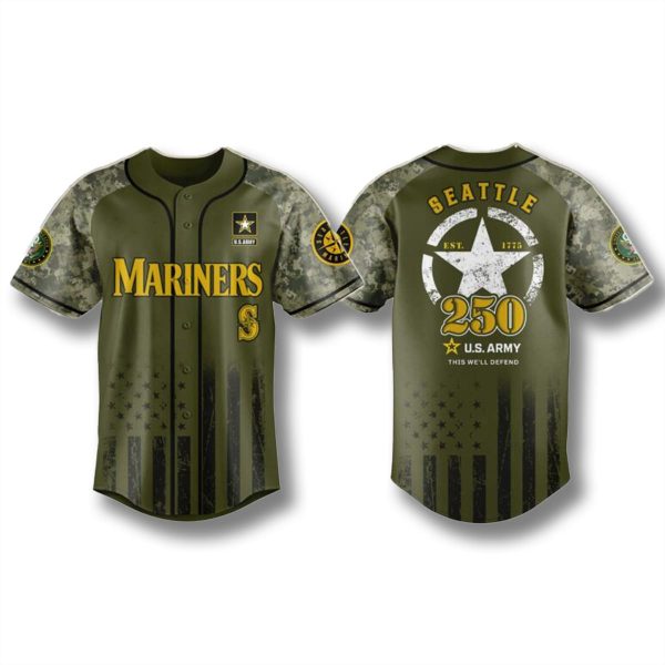 Seattle Mariners x US Army 250th Anniversary Jersey