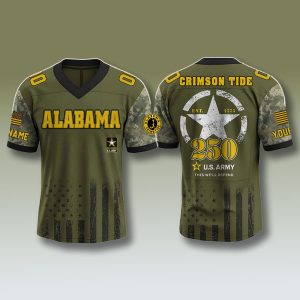 Alabama Crimson Tide US Army 250th Birthday Jersey 1