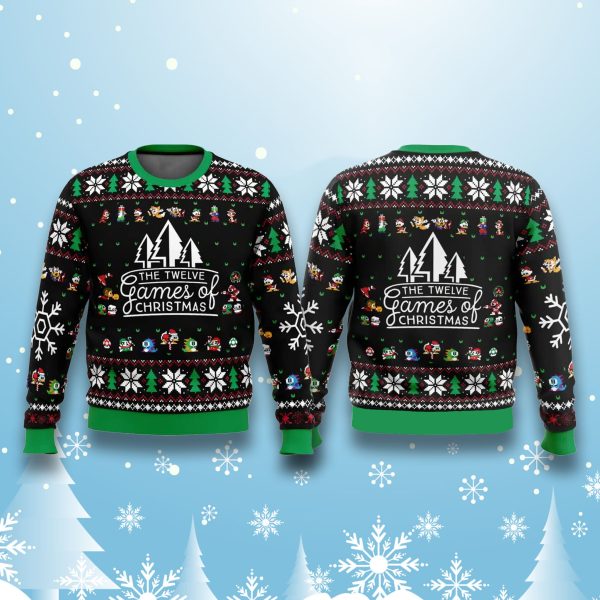 12 Games of Christmas Retro Ugly Sweater 2