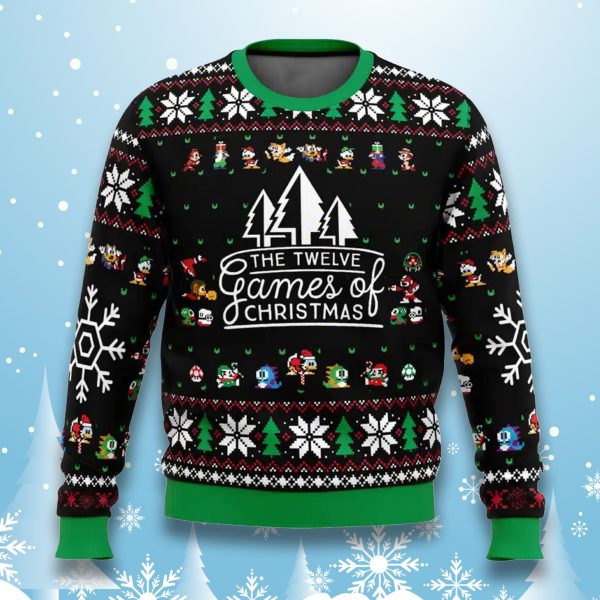 12 Games of Christmas Retro Ugly Sweater
