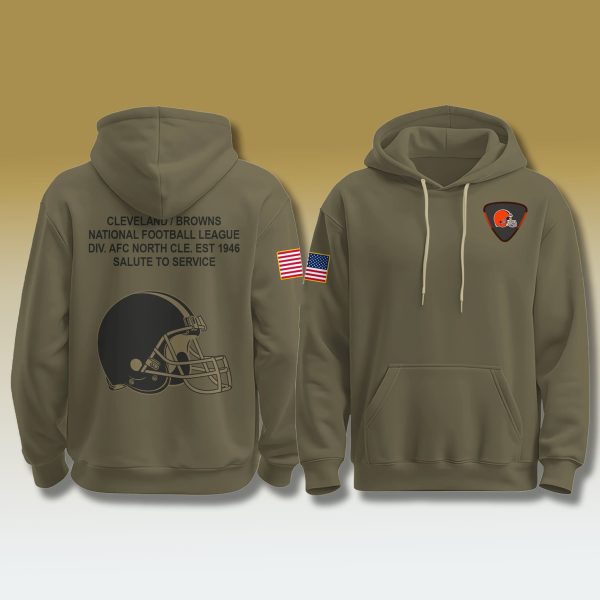 2025 Browns Salute To Service Military Hoodie