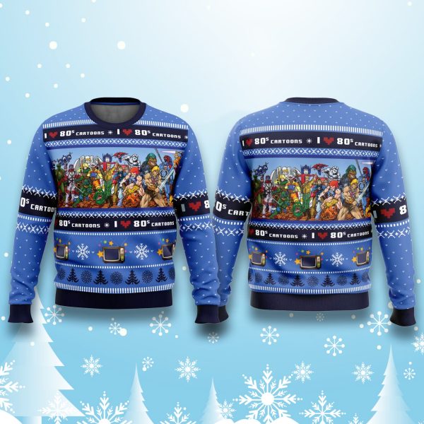 80s Cartoons Movies Retro Ugly Christmas Sweater 2