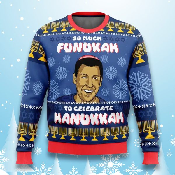 Adam Sandler So Much Funukah To Celebrate Hanukkah Ugly Sweater