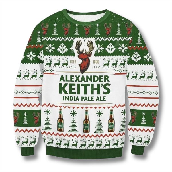 Alexander Keiths Beer Ugly Christmas Sweater