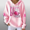 Basketball Ballin For A Cure Breast Cancer Awareness Waffle Hoodie 4