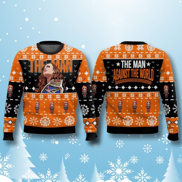Becky Lynch The Man Against The World Ugly Christmas Sweater 1