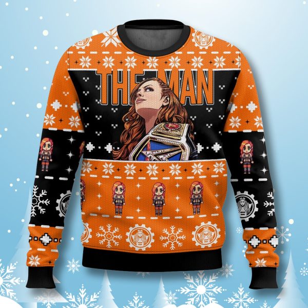 Becky Lynch The Man Against The World Ugly Christmas Sweater