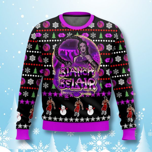 Bianca Belair WWE Christmas Ugly Sweater