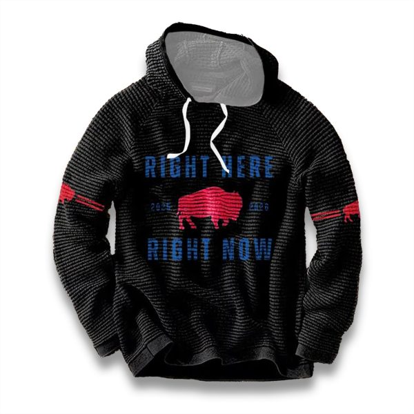 Bills Right Here Right Now 2025 Waffle Hoodie 2
