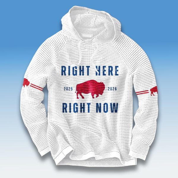 Bills Right Here Right Now 2025 Waffle Hoodie