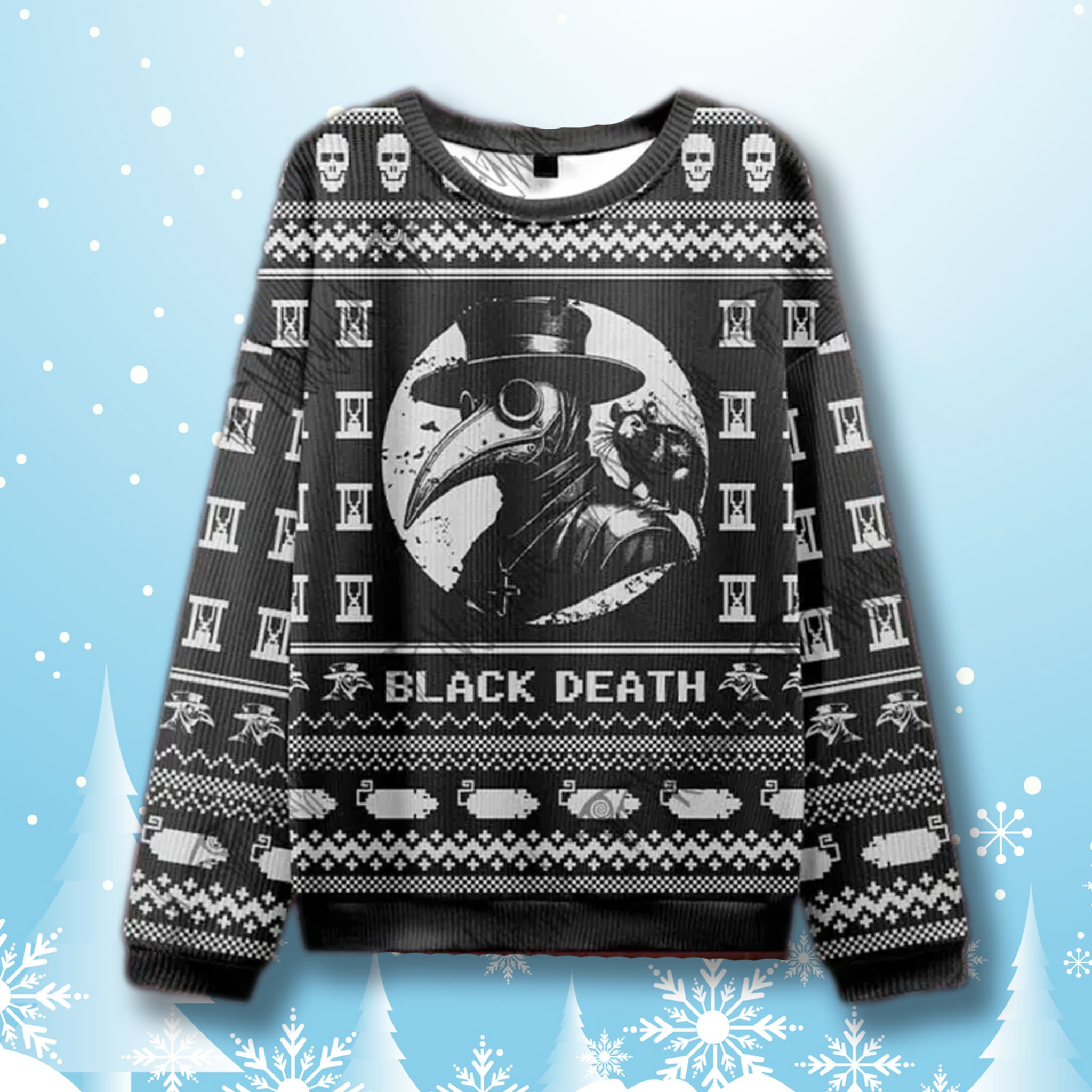 Black Death Ugly Christmas Sweater Black Death Ugly Christmas Sweater