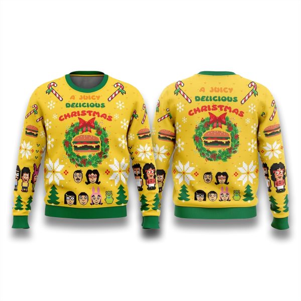 Bobs Burgers A Juicy Delicious Christmas Ugly Sweater 2