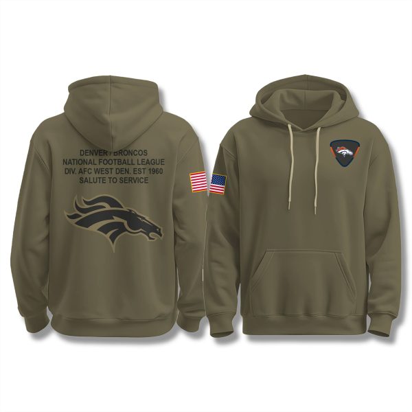 Broncos Salute To Service Military Hoodie 2025
