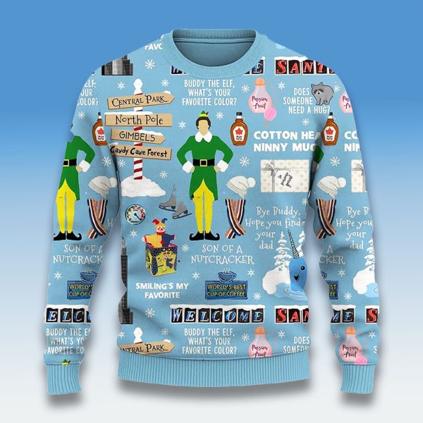 Buddy Hobbs Pattern Ugly Christmas Sweater
