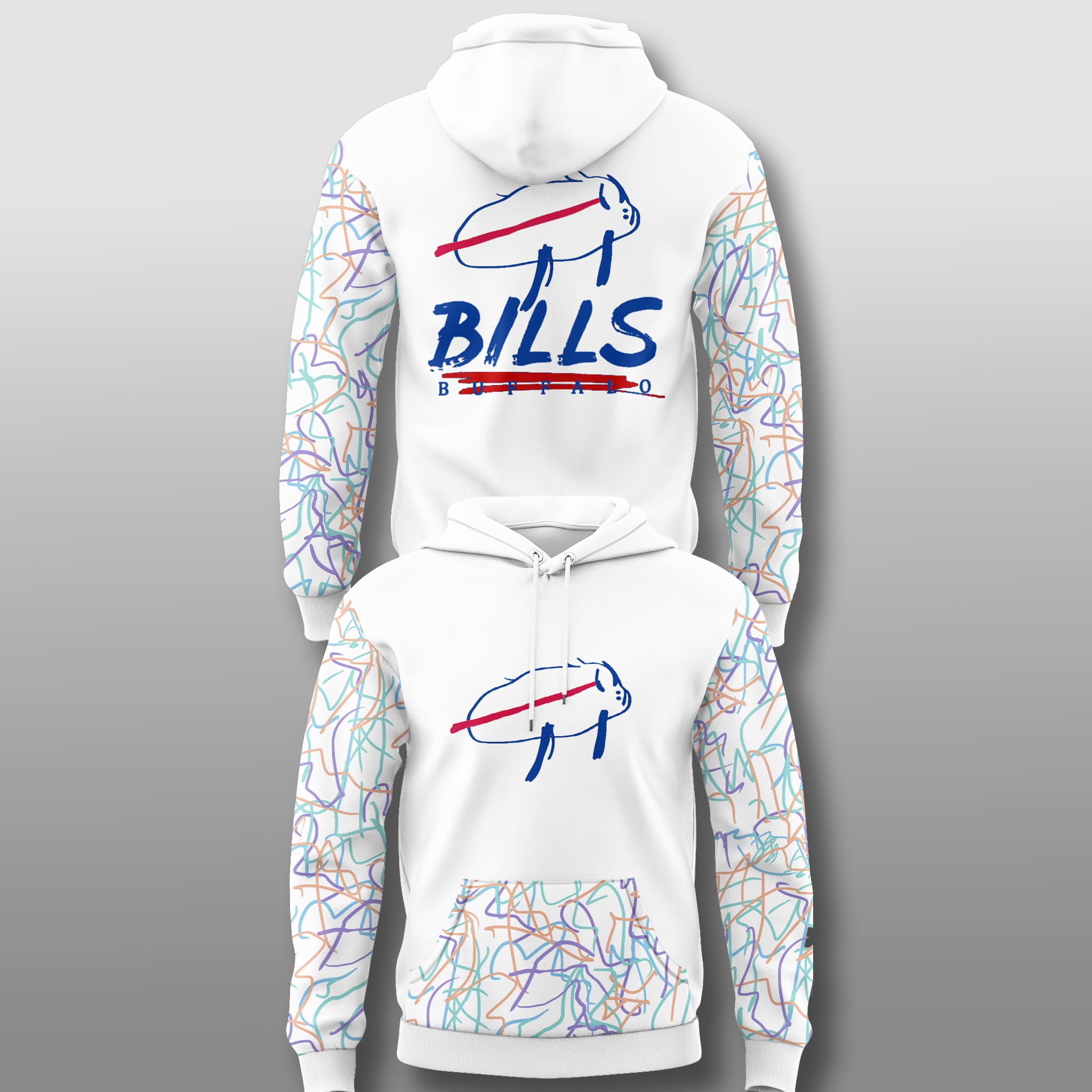 Buffalo Bills Josh Allen Billustration Hoodie 2025 2 Buffalo Bills Josh Allen Billustration Hoodie 2025 2