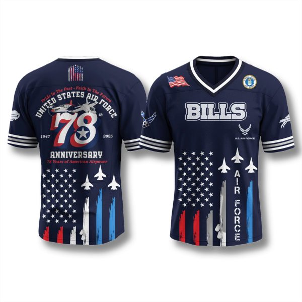Buffalo Bills x US Air Force 78th Birthday Jersey 2025 1
