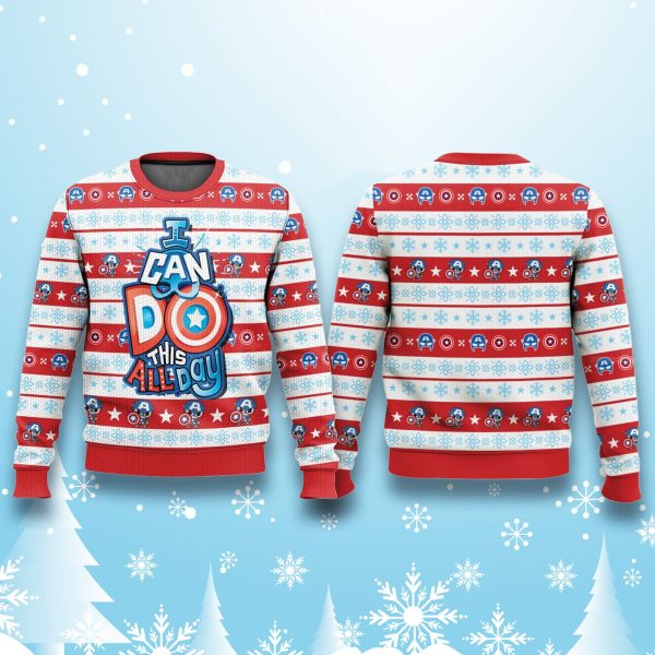 Captain America I Can Do This All Day Ugly Christmas Sweater 1