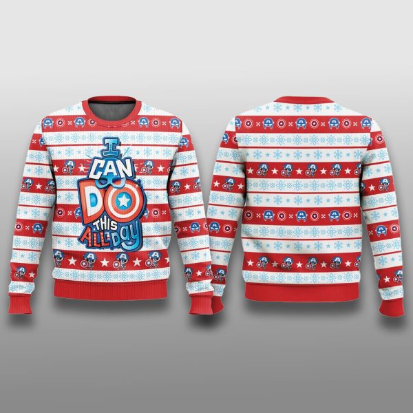 Captain America I Can Do This All Day Ugly Christmas Sweater 2