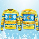 CatDog Yellow Ugly Christmas Sweater