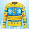CatDog Yellow Ugly Christmas Sweater
