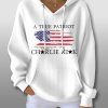 Charlie Kirk A True Patriot Waffle Hoodie