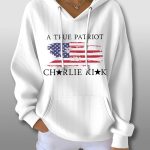 Charlie Kirk A True Patriot Waffle Hoodie