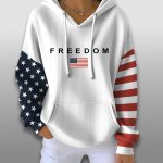 Charlie Kirk Freedom American Flag Waffle Hoodie