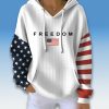 Charlie Kirk Freedom American Flag Waffle Hoodie