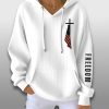 Charlie Kirk Freedom Faithful Cross American Flag Waffle Hoodie 4