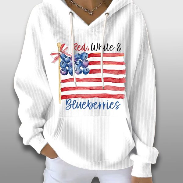 Charlie Kirk Red White And Blueberries Waffle Hoodie 2