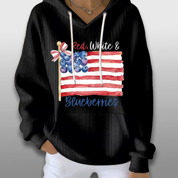 Charlie Kirk Red White And Blueberries Waffle Hoodie