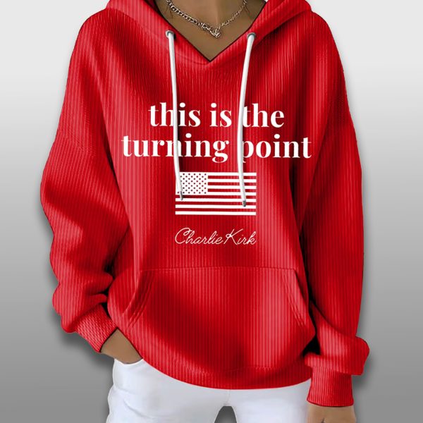 Charlie Kirk This Is The Turning Point Waffle Hoodie