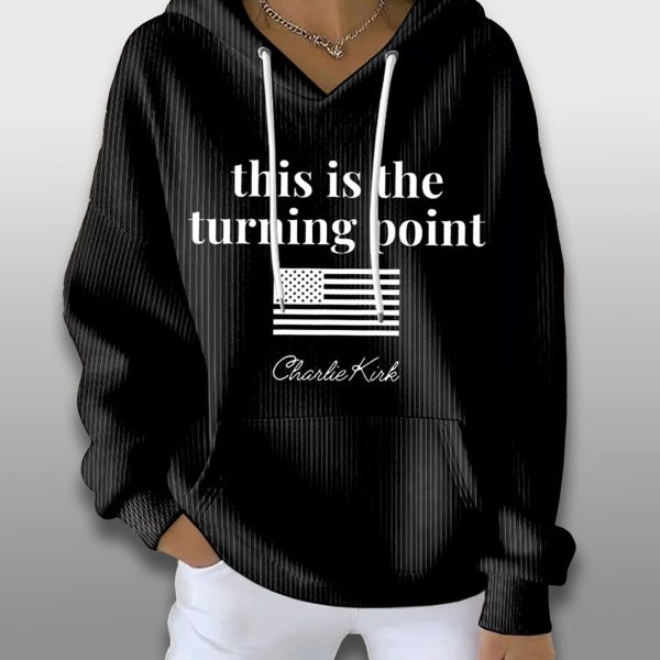 Charlie Kirk This Is The Turning Point Waffle Hoodie1
