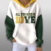 Chicago Bears All You Need Is Love Waffle Hoodie 1