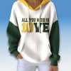 Chicago Bears All You Need Is Love Waffle Hoodie 3 Chicago Bears All You Need Is Love Waffle Hoodie