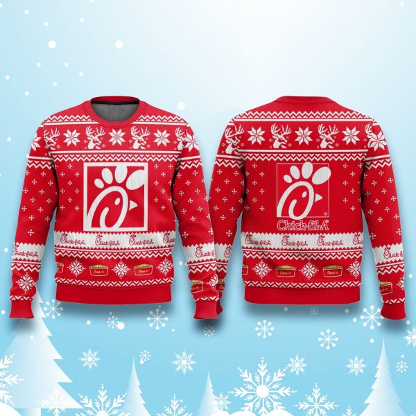 Chick Fil A Restaurant Ugly Christmas Sweater 2