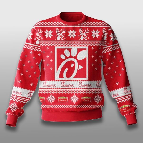 Chick Fil A Restaurant Ugly Christmas Sweater