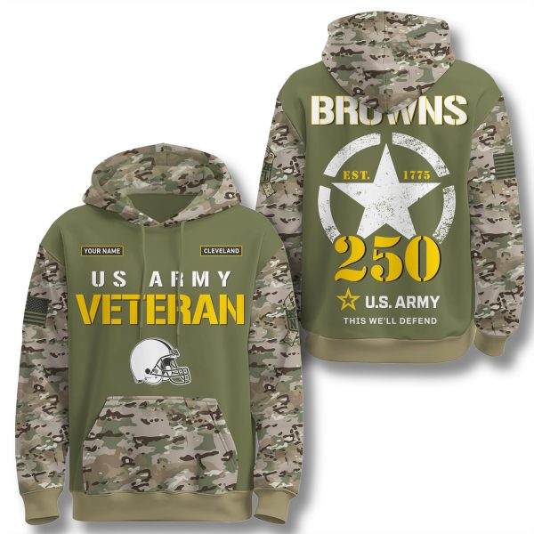 Cleveland Browns x US Army 250th Anniversary Camo Hoodie 1