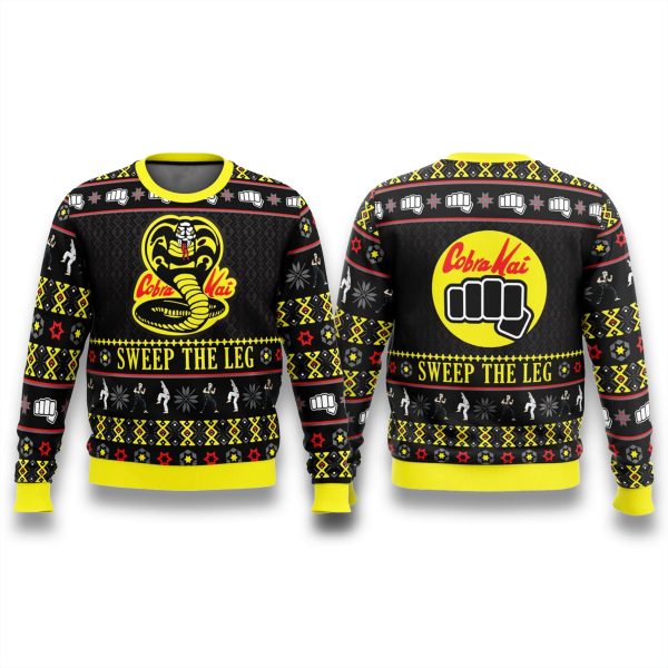 Cobra Kai Sweep The Leg Christmas Ugly Sweater 1