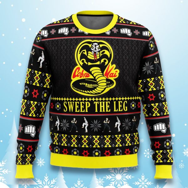 Cobra Kai Sweep The Leg Christmas Ugly Sweater
