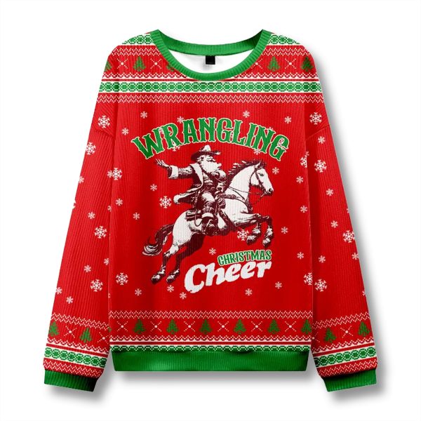 Cowboy Santa Wrangling Christmas Cheer Ugly Sweater 2