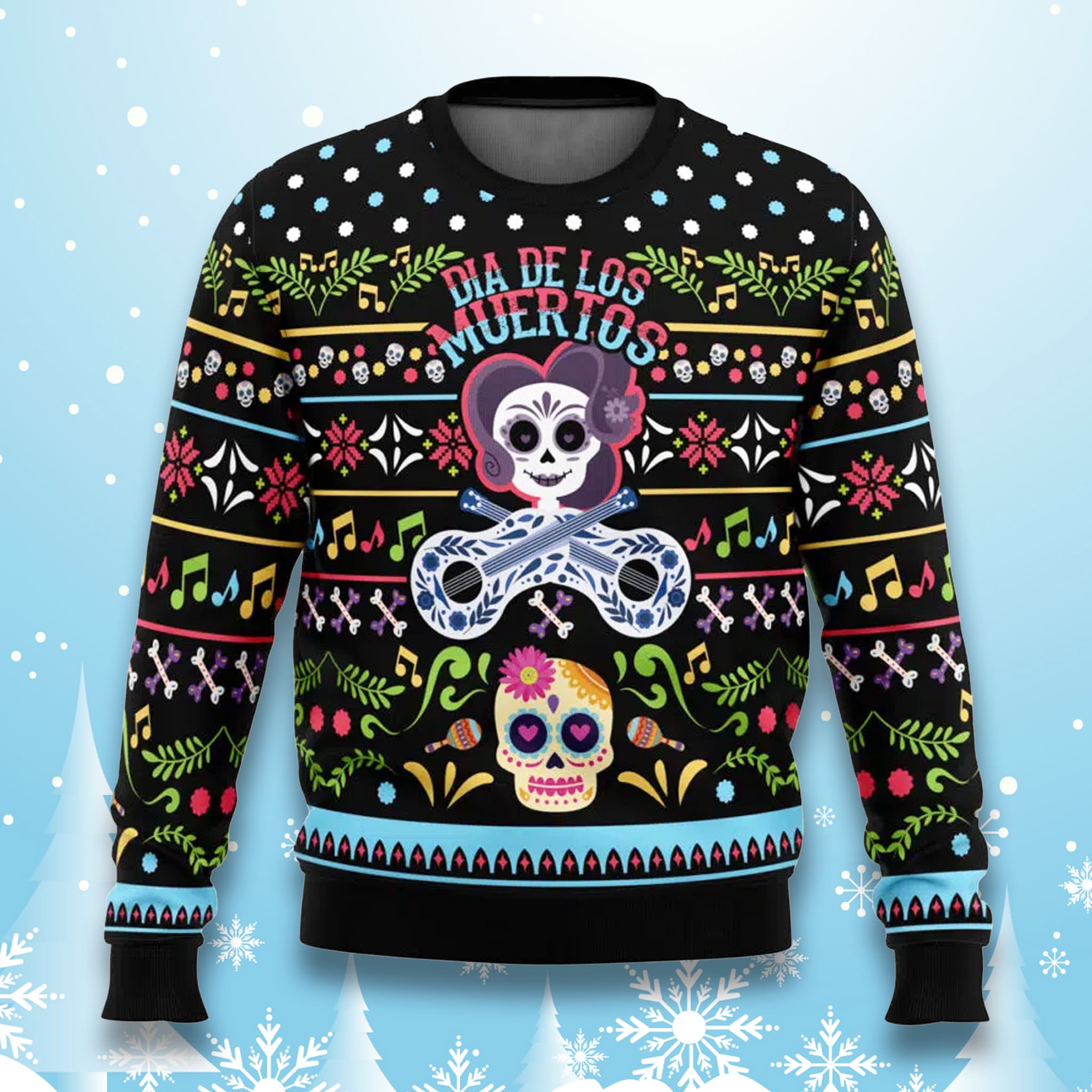 Day of the Dead Skull Christmas Ugly Sweater Day of the Dead Skull Christmas Ugly Sweater