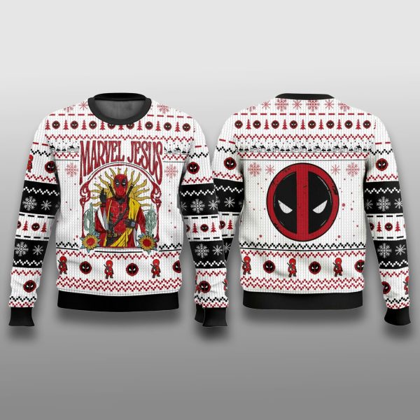 Deadpool Marvel Jesus Ugly Christmas Sweater 1
