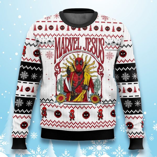 Deadpool Marvel Jesus Ugly Christmas Sweater