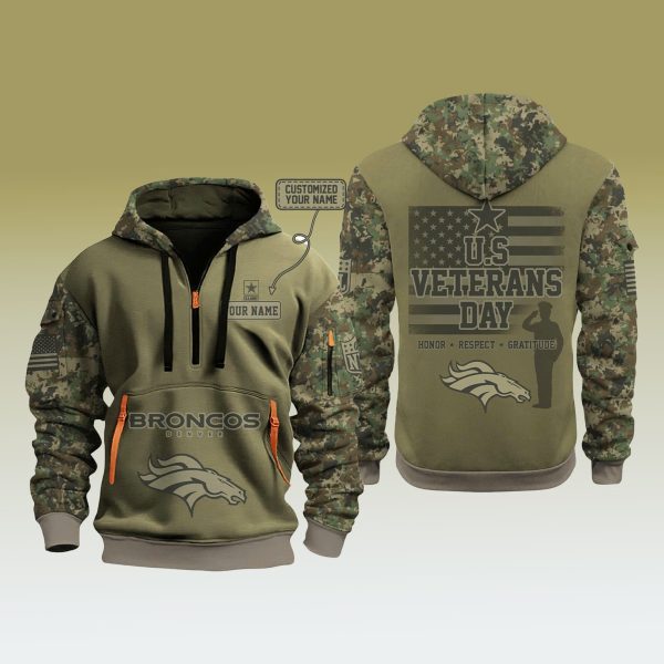 Denver Broncos US Veteran Day Zip Hoodie 2025