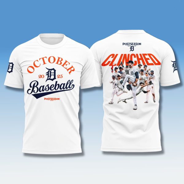 Detroit Tigers October Baseball Clinched 2025 Shirt 1