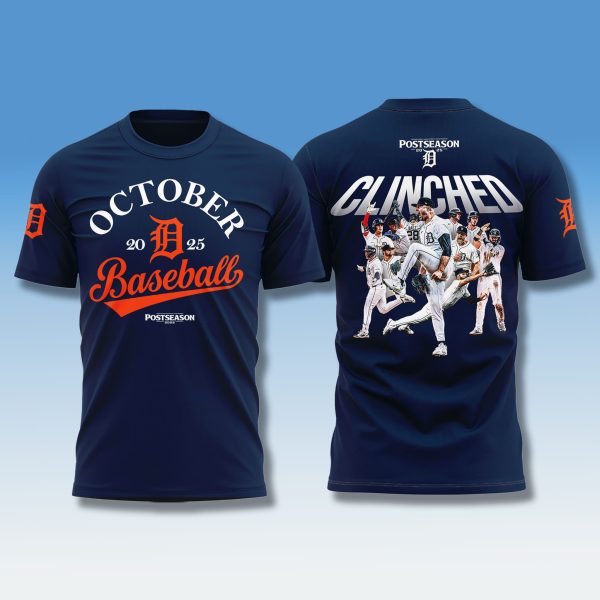 Detroit Tigers October Baseball Clinched 2025 Shirt 2