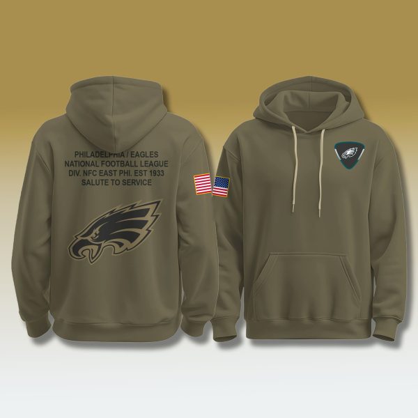 Eagles 2025 Salute To Service Military Hoodie