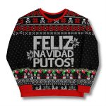 Feliz Navidad Putos Skulls Ugly Christmas Sweater