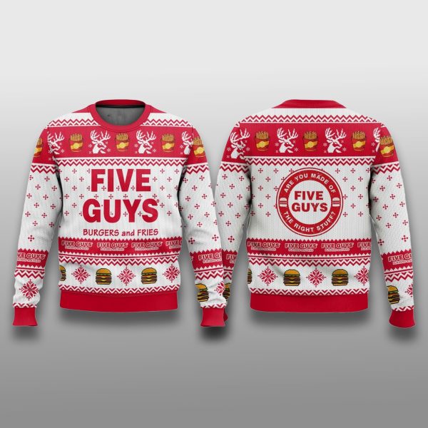 Five Guys Burgers Ugly Christmas Sweater 1